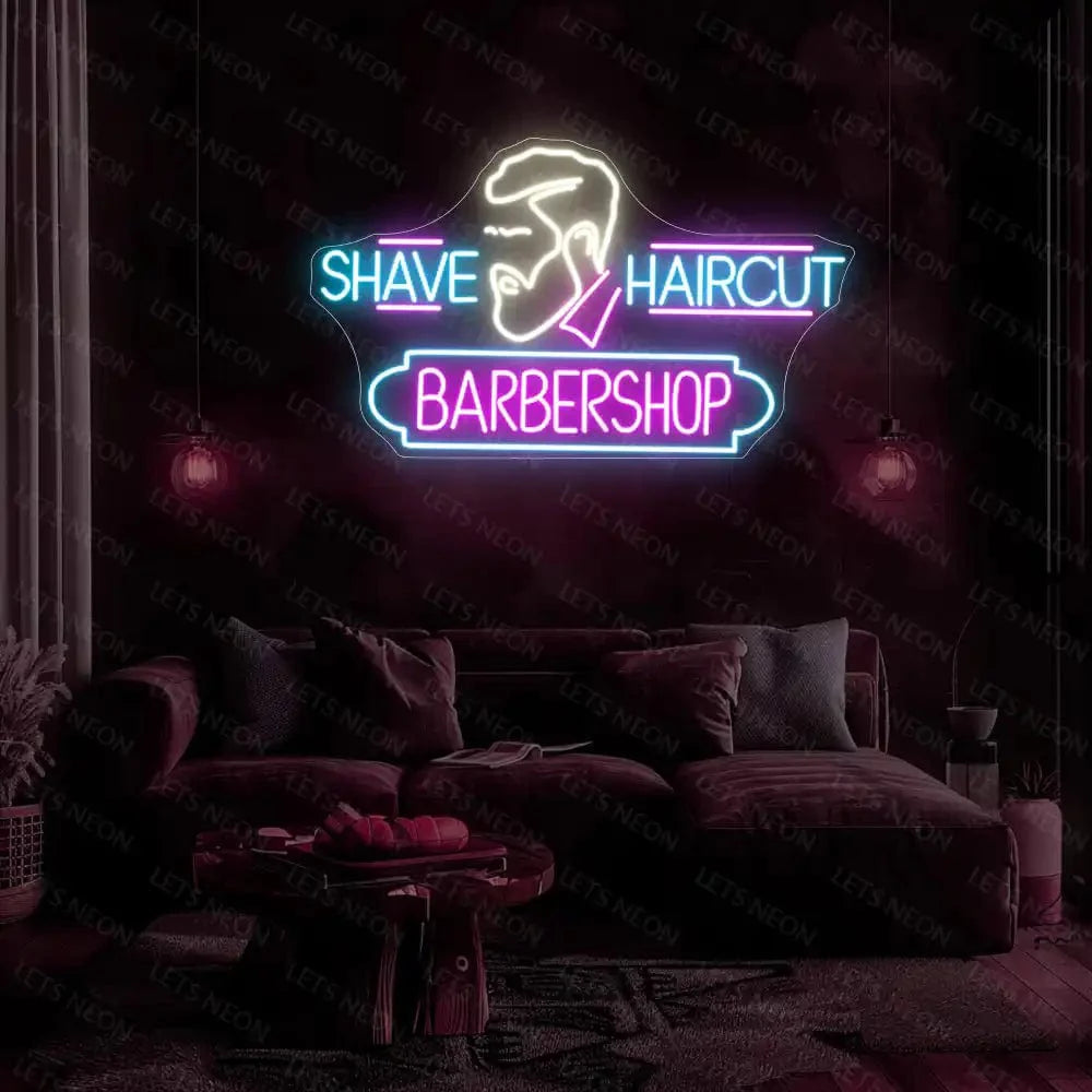 Shave & Haircut Barber Shop Lets Neon