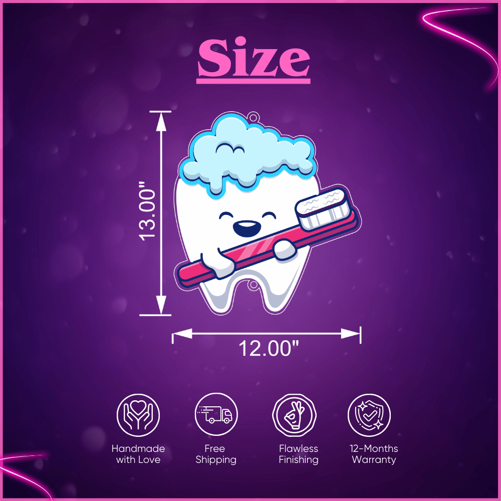 Brushing Teeth UV Neon Sign